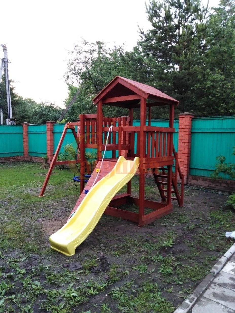 Детская площадка Савушка Мастер 2 с качелями Гнездо 1 метр