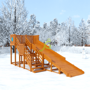 Детская деревянная зимняя горка «IgraGrad Snow Fox», скат 5,9 м