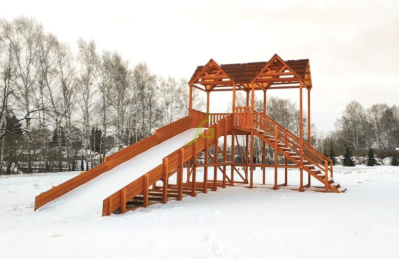 Зимняя горка «IgraGrad Snow Fox Макси», скат 10 м