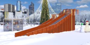Зимняя горка Савушка Зима 14 с закрытыми фасадами
